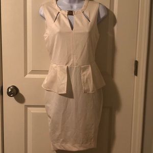 White peplum Kardashian Kollection dress